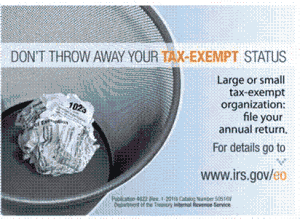 IRS advertisement to re-establish tax-exempt status